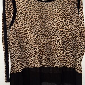 Michael Kors Animal Print Sheer Blouse